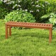 47-inch patio wood bench with slatted seat, made of solid wood, suitable for garden or poolside use.