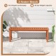 47-inch slatted wood bench for 2 people, made of solid wood with teak oil finish, ideal for garden or balcony use.