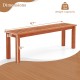 47-inch patio wood bench with slatted seat, solid wood construction, 705 lbs capacity, ideal for garden or poolside use.