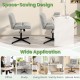 Gray office armless chair with imitation lamb fleece, adjustable height, and 360° rotation for versatile use.