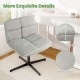 Gray office armless chair with imitation lamb fleece, thickened cushion, and adjustable height for comfort and support.