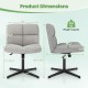Gray office armless chair with imitation lamb fleece, adjustable height, and 360° rotation, suitable for comfortable.
