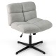 Gray office armless chair with imitation lamb fleece, adjustable height, and 360° rotation for comfort and support.