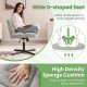 Wide U-shaped seat office chair in gray with imitation lamb fleece, offering comfort for cross-legged seating.
