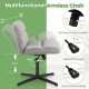 Gray office armless chair featuring a soft imitation lamb fleece cushion and adjustable rocking tension for.