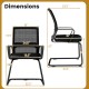 Dimensions of Office Guest Chair with lumbar support, featuring breathable mesh back and robust sled base for stability.