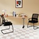 Two office guest chairs with lumbar support and breathable mesh backs, ideal for waiting rooms or home offices.