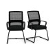 Two office guest chairs with breathable mesh backs and lumbar support, ideal for waiting rooms or home offices.