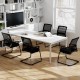 Office guest chairs with lumbar support and breathable mesh backs, ideal for waiting rooms or home offices.