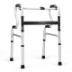 Aluminum walking frame walker with adjustable heights, non-slip foot pads, and one-button folding design for easy.