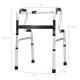 Folding aluminum walking frame walker with adjustable heights, non-slip foot pads, and ergonomic design for stability.