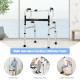 Multi-functional aluminum walking frame with adjustable heights, non-slip foot pads, ideal for elderly and limited.