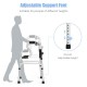 Adjustable aluminum walking frame with 8 height levels, designed for stability and safety for users of varying heights.