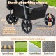 Front view of the One-Click Folding Pet Stroller with shock-absorbing wheels, suitable for various terrains like.