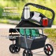 Handy tray and cup holder on the One-Click Folding Pet Stroller for easy access to drinks and small items.