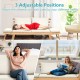 Adjustable patio convertible sofa in white with thick cushions, showcasing three positions for versatile comfort.