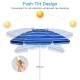 7.2 feet navy beach umbrella with tilt mechanism and sand anchor, ideal for poolside and garden shading.