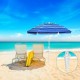 Portable 7.2 feet navy beach umbrella with sand anchor, tilt mechanism, and premium fabric for optimal shading at the.