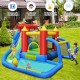 Inflatable bounce house splash pool with water slide, designed for kids 3-10, accommodates 4 children, made of durable.