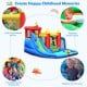 Inflatable bounce house splash pool with water slide, featuring multiple play areas for kids aged 3-10 years.
