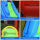 Reinforced safety handrail and protective fence of the inflatable bounce house splash pool for safe play.