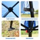 Adjustable portable canopy tent features a stable steel frame, ground nails, and hook-and-loop fasteners for outdoor.
