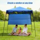 Portable 7 x 7 feet blue canopy tent with adjustable height, perfect for outdoor activities and gatherings.