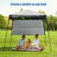 Adjustable 7 x 7 feet gray portable canopy tent with half wall, perfect for outdoor activities and easy to transport.