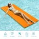 Bright orange 3-layer tear-proof water mat for floating, sunbathing, and relaxation in pools or lakes.