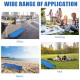 Portable blue outdoor folding camping bed with sturdy iron frame, ideal for travel, hiking, and outdoor activities.