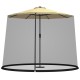 Outdoor umbrella table screen net for 9-10 ft umbrellas, adjustable with zippered entrance, keeps bugs out while.