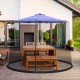 Outdoor umbrella table screen netting, 9-10 ft adjustable, 100% polyester, keeps bugs out for outdoor dining.