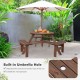 Wooden picnic table set with umbrella hole, made of fir wood, seats 6, perfect for outdoor patios and lawns.
