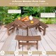Round 6-person wooden picnic table set with benches, made of fir wood, ideal for outdoor gatherings and easy assembly.