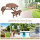 Wooden picnic table set for 6 with bench and umbrella hole, made of fir wood, ideal for patio and garden use.