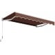 Retractable 8 x 6.6 feet patio awning in coffee color with manual crank handle, ideal for outdoor shading and UV.