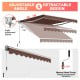 Retractable 8 x 6.6 feet patio awning with manual crank, adjustable angle, and durable waterproof polyester fabric.