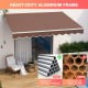 Retractable 8 x 6.6 feet patio awning in coffee color with heavy-duty aluminum frame for UV protection and durability.