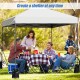 8'x8' outdoor pop-up canopy tent in white, featuring a sturdy steel frame, ideal for outdoor gatherings and activities.