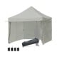 10x10 feet gray pop-up gazebo with adjustable height, durable fabric, and sandbags for stability, ideal for outdoor.