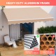 Retractable 10 x 8.2 feet awning with beige waterproof fabric and heavy-duty aluminum frame for outdoor shading.