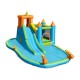 Front view of the inflatable water slide with bounce house, featuring a climbing wall, slide, and colorful splash pool.