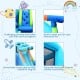 Hippo inflatable water slide with climbing wall, water cannon, and protective mesh, perfect for summer fun and safety.