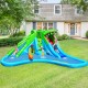 Inflatable crocodile water slide with climbing wall and splash pool, perfect for outdoor fun in the garden or park.