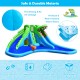 Inflatable crocodile water slide with climbing wall, made of premium oxford fabric, perfect for garden fun.
