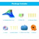 Inflatable Crocodile Water Slide with climbing wall, splash pool, and accessories for outdoor fun and stability.