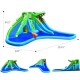 Inflatable crocodile water slide with climbing wall and splash pool, made of durable oxford material for outdoor fun.