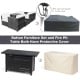 42-inch rectangular propane fire pit table with waterproof cover, featuring a sturdy steel design and 60,000 BTU heat.