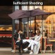 9' half round patio umbrella in stylish color, providing UV protection and shade for outdoor dining spaces.