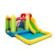 Side view of the inflatable bounce house water slide with bright colors and mesh walls, perfect for children's outdoor.